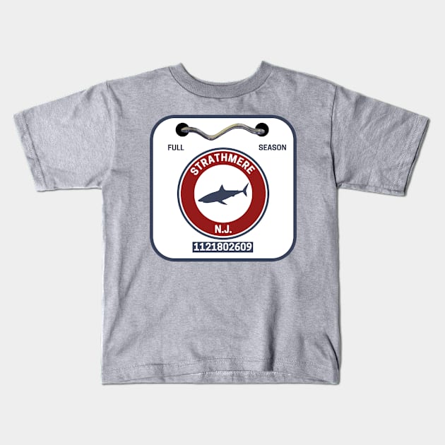 Strathmere New Jersey Beach Badge Kids T-Shirt by fearcity